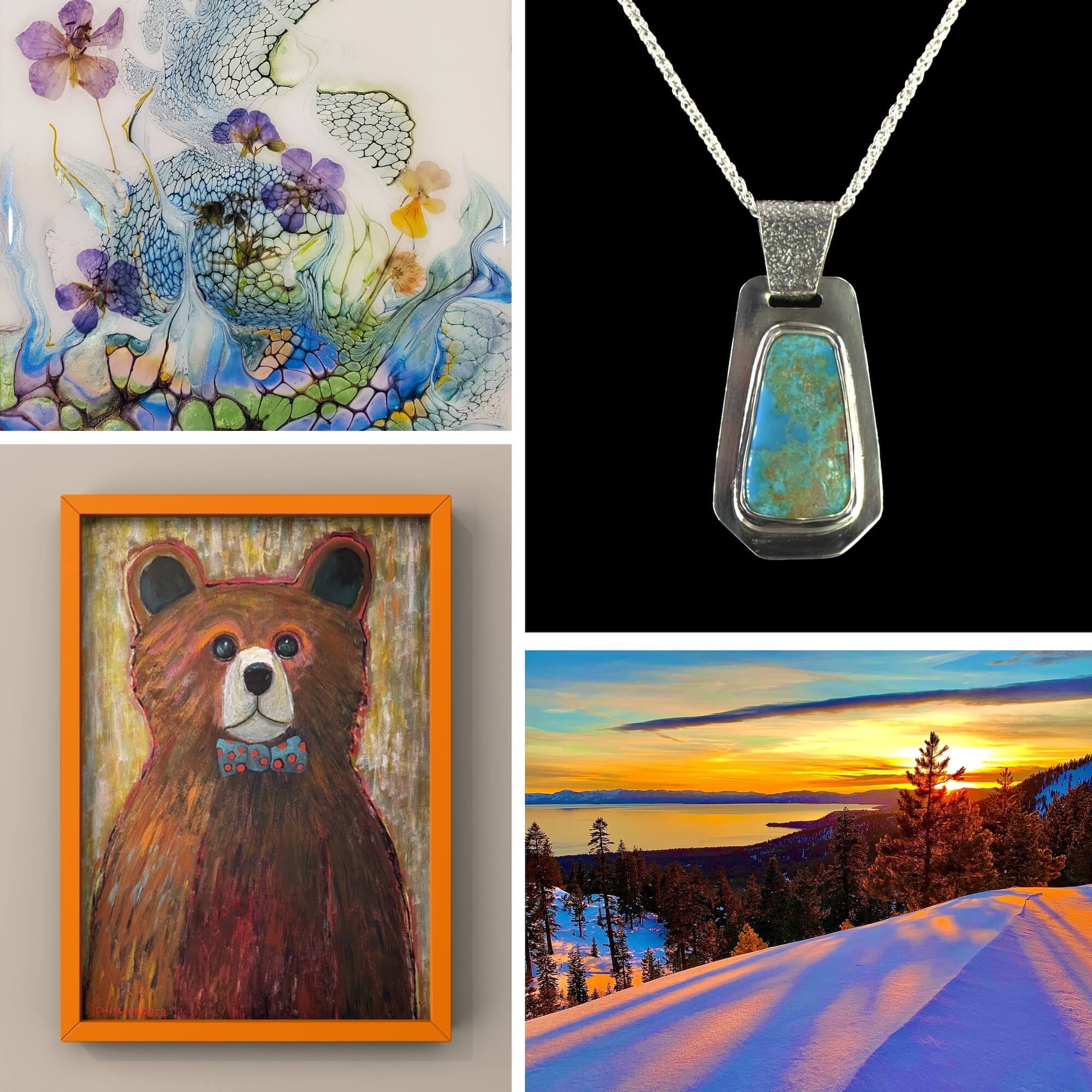 Collage of Artwork by North Tahoe Arts Artists