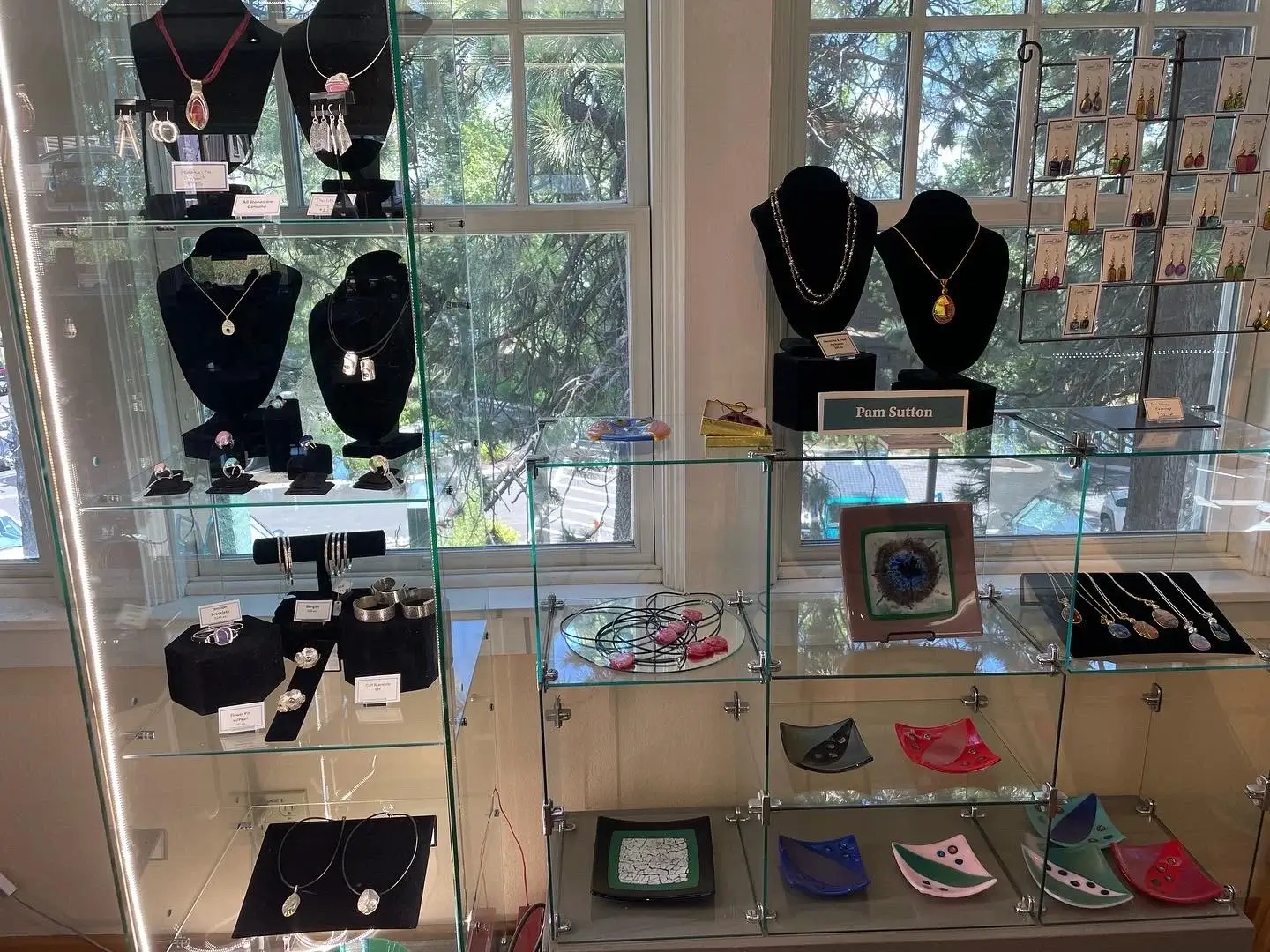 Display of jewelry by Pam Sutton